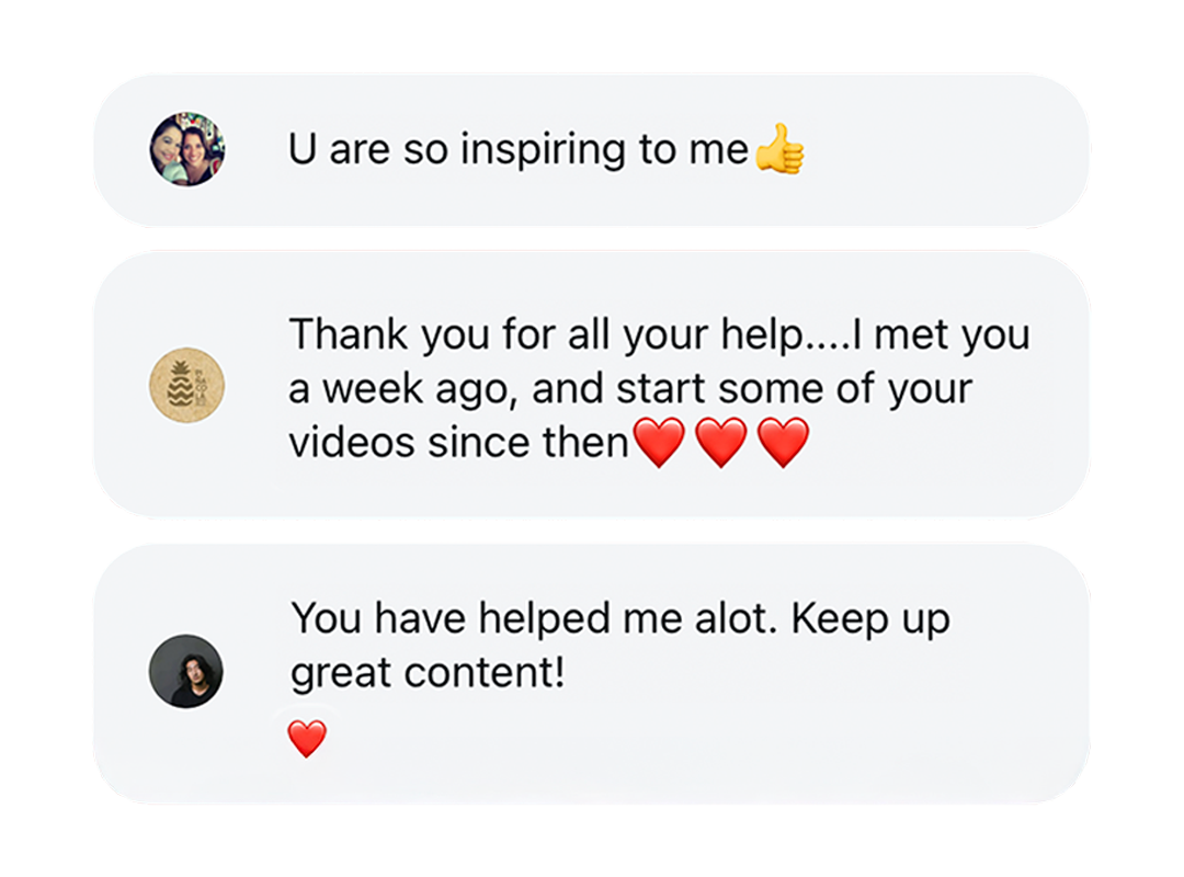 Messages from people thanking me for my movement content
